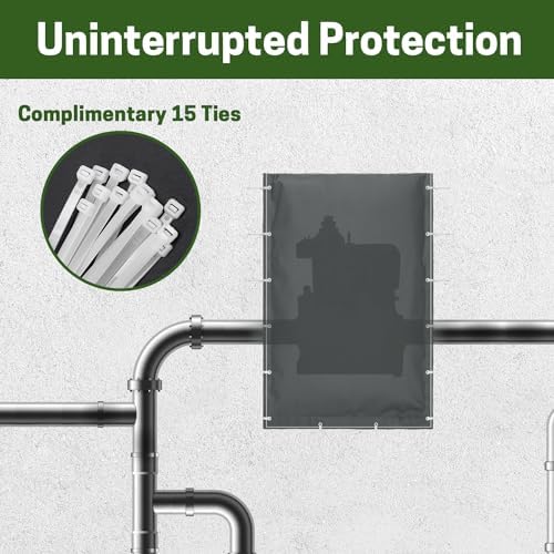 Insulated Backflow Preventer Cover - Outdoor Pipe Insulation for Winter Freeze Protection, Irrigation Pipe, Sprinkler Valve, Winter Water Well Pump Covers, 24×36 in - Image 5