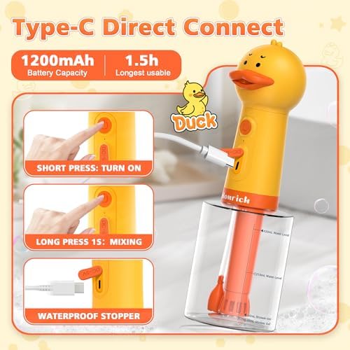 500ml Dog Shampoo Dispenser with Brush, Auto-Mix Duck Foam Sprayer - Image 6
