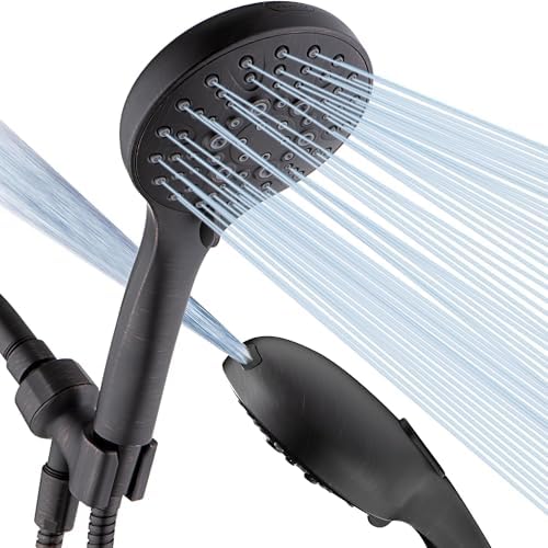 BRIGHT SHOWERS High Pressure Shower Head with Handheld, 9 Spray Settings Showerhead Built in Power Wash to Clean Tub and Pets, Extra Long 69" Hose, Adjustable Bracket, Oil-Rubbed Bronze by BRIGHTSHOWERS