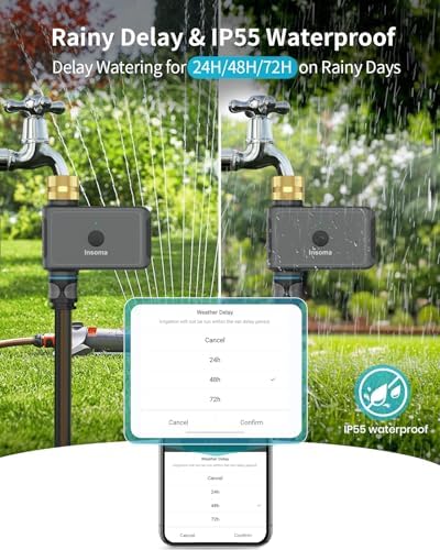 WiFi Hose Timer with Brass Inlet, Smart Water Timer 1 Zone, Sprinkler Timer w/WiFi hub for Remote Control via 2.4Ghz WiFi, Voice/App Controls with Alexa & Google Assistant, for Lawns Yards - Image 6