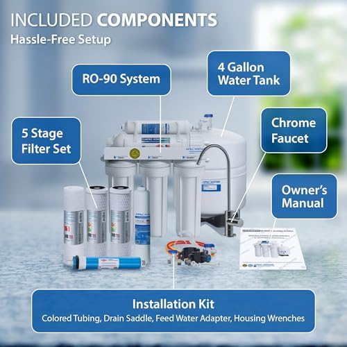 APEC Water RO-90, 5-Stage Under Sink Reverse Osmosis System, 90 GPD - Image 4