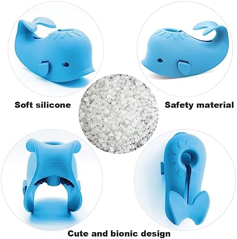 Baby Bathtub Faucet Cover, Faucet Cover Baby Bathtub Spout Cover, Bath Spout Protective Cover, Bathtub Safety Spout Guard, Baby Safety Protection Silicone Kit, Blue Whale Protector - Image 5