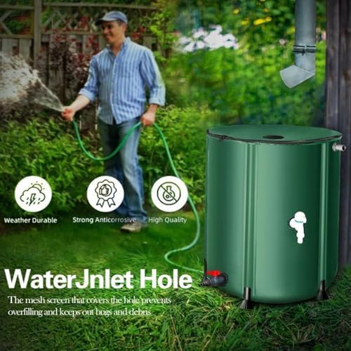 Rain Barrel, Foldable Rainwater Collection Tank with Filter Mesh,PVC Fluid Leak-Proof Portable Outdoor Water Storage Container for Garden Yard Downspout Water Harvesting(1000L) - Image 6