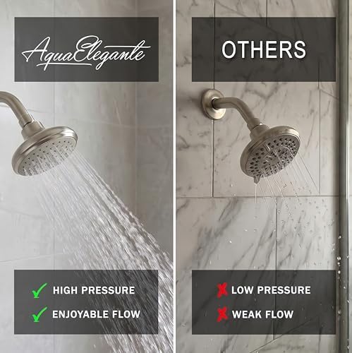 Aqua Elegante High Flow Shower Head - 2.5 GPM - Brushed Nickel - Image 2