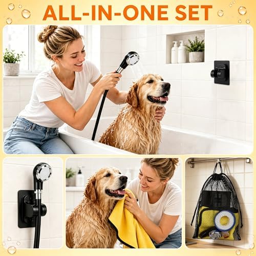 Windspeed 6.5Ft Slip On Tub Hose for Dogs Bathtub Faucet Attachment for Dog Washing Hose Tub Attachment for Pet Puppy Cat Washing Cleaning, Suitable for 0.6-0.9 inch Faucets - Image 6