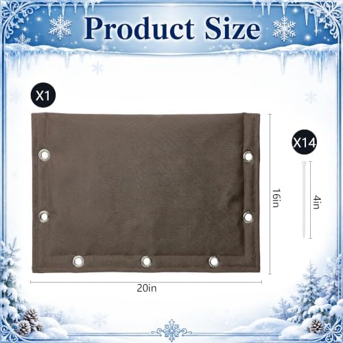 20" W x 16" H 3-Way Opening Backflow Preventer Insulation Cover(5°F), Brown - Image 2