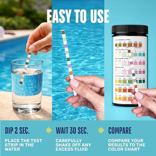 JNW Direct Pool Test Strips for Pools and Spas - 7 in 1 Water Test 150 Pack - Image 5