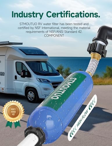 STMOUTUO RV Water Filter with Hose Protector, 2 Pack for Camper. - Image 4