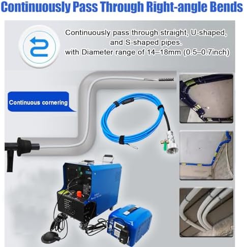 220V Condenser Tube Cleaning Machine Heat Exchanger Pipe Descaling Tool 24.9ft Flexible Shaft for Dia 0.2-0.8in Pipeline Tube Cleaner+High Pressure Washer Combo for HVAC Centrifugal Chiller - Image 5