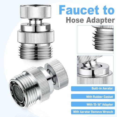 3/4" Brass Faucet to Hose Adapter with Aerator Chrome - Image 4