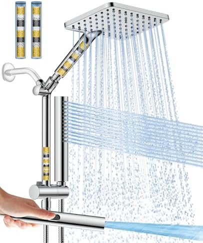 High Pressure Filtered Shower Head with Handheld Combo by HOMBETER