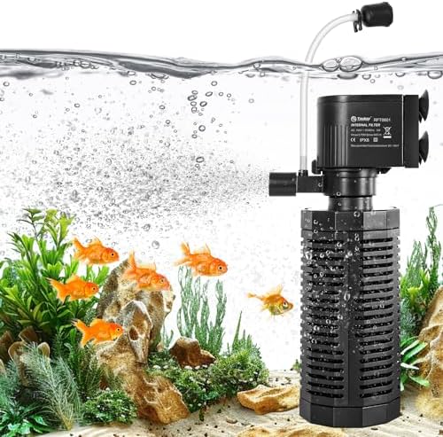 Yaubay Aquarium Internal Filter for 10-50 Gallon Tanks, 13W Power Biochemical Sponge Fish Turtle Tank Filter with Aeration System, Silent Submersible Filters, 212 GPH by Yaubay