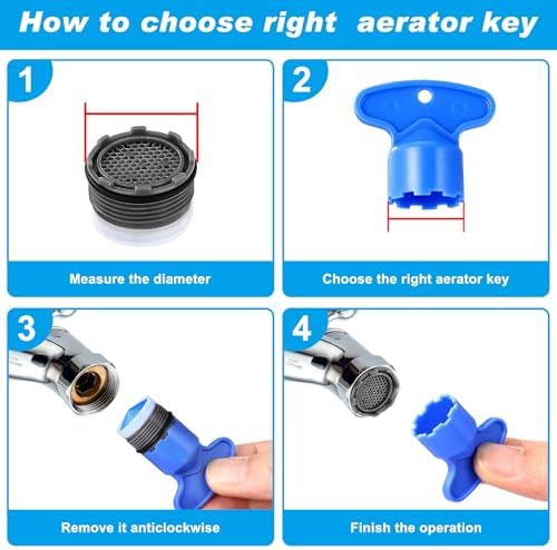 28 pcs Faucet Aerators with 5 Pcs Faucet Aerator Key Aerators Replacement Inserts for Sink M16.5 18.5 21.5 24 mm for Bathroom or Kitchen - Image 5