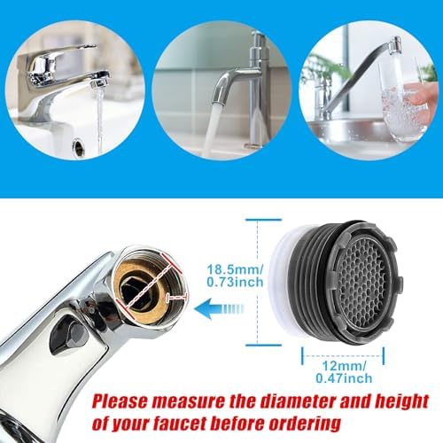28 pcs Faucet Aerators with 5 Pcs Faucet Aerator Key Aerators Replacement Inserts for Sink M16.5 18.5 21.5 24 mm for Bathroom or Kitchen - Image 4