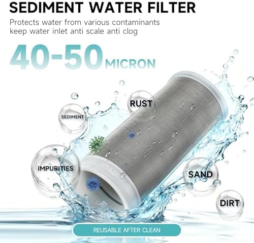 Washing machine water filter, capable of filtering out impurities of 40 microns in water, protecting household appliances. Suitable for water heaters and showers, (aurichalceous) - Image 7