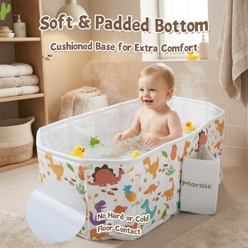MORAIS Collapsible Baby Bathtub, Toddler Bathtub for Shower - Image 5