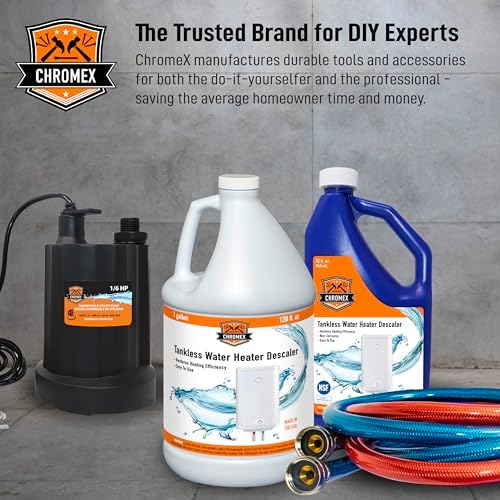 Chromex NSF Certified Tankless Water Heater Descaling Solution | Highly Effective Descaler Restores Heating Efficiency, 6 Quart, 32 fl oz (6) - Image 7