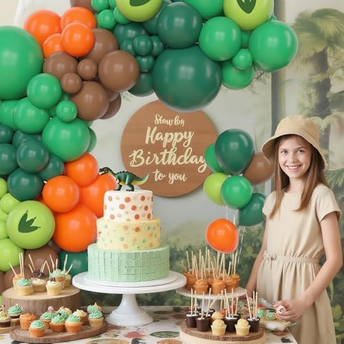 Amandir 153pcs Dinosaur Balloons Arch Garland Kit Different Sizes - Image 6