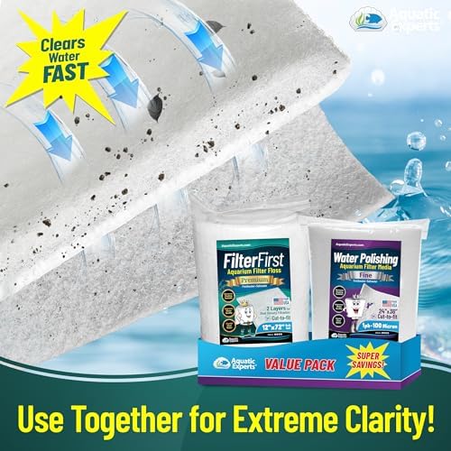 Aquarium Filter Floss for Fish Tank Filters - FilterFirst Aquarium Filter Pad - Media Roll for Crystal Clear Water, Aquatic Experts, 3/4" - 1" Thick (12 Inch Wide, Value Pack) - Image 2