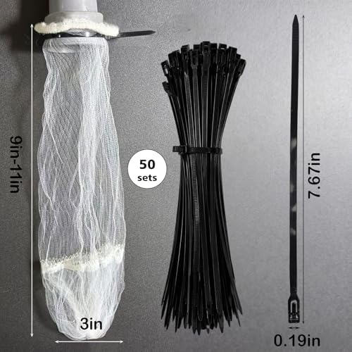 50 Pack Washing Machine Hose Lint Traps with Cable Ties, Drain Filter Bags - Image 7
