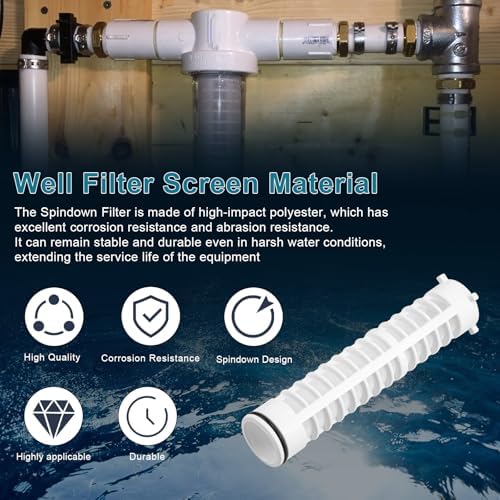 1-1/2 Inch 250 Mesh Spin Down Filters for Rusco Vu Flow, 8" Long Spin Down Sediment Filter Screen for Well Water and Sprinkler Irrigation (FS-1-1/2-250) - 2 Pack - Image 6