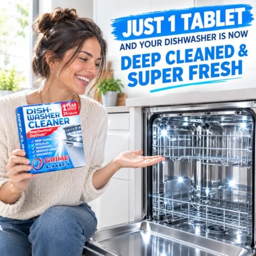 Dishwasher Cleaner Deodorizer Descaler Tablets, 24 pack Heavy Duty Deep Clean and Natural Limescale Remover, Dish Washer Cleaner Machine Pods, 12 Months Supply - Image 3