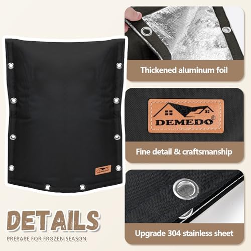 Backflow Preventer Insulation Cover - 3 Way Opening Pipe Insulation Cover for Irrigation Valve, Sprinkler Cover for Outside - Winter Freeze Protection Backflow Cover - 21" W x 16" H, Black - Image 6