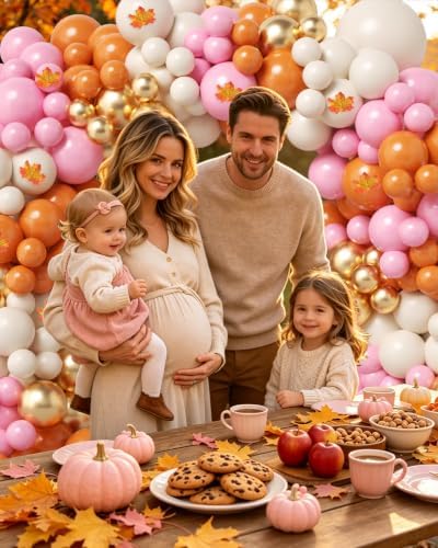 Fall Balloon Arch Kit for Autumn Thanksgiving Party Decorations Pink - Image 4