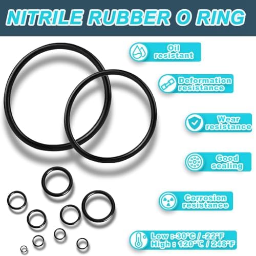 KEZE 400 Pcs Hydraulic O-Ring Flat Face Fittings 9 Size Buna-N 70A O Rings Seal Kit for Hydraulic Fitting,Cylinders,ORS/ORFS Flat Face Hydraulic Fittings (Flat Face Size 1/4"-2") - Image 4