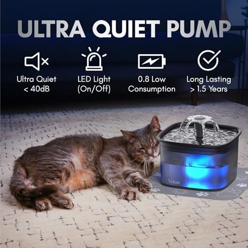 Veken Innovation Award Winner 95oz/2.8L Cat Water Fountain, C1 Classic - Image 6