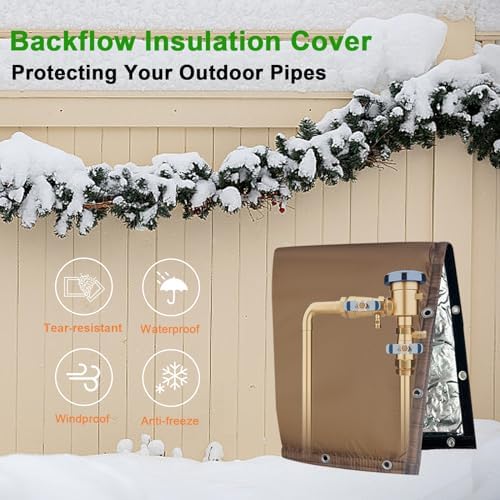 Backflow Preventer Insulated Cover (5˚F) Thick 6-Layer Fabric Pipe Insulation Cover (UV Coated) Winter Freeze Protection,for Water Well Pump Covers and Sprinkler Valve Covers (24" W X 26" H) - Image 5