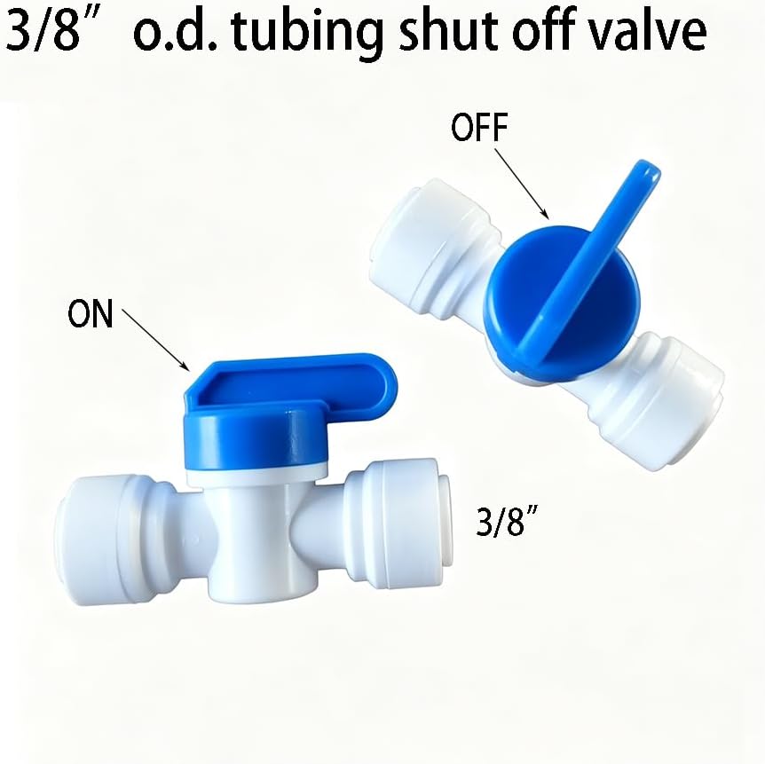 3/8" Quick Connect Ball Valve, 2 Pack Food Grade Shut Off Valve for RO Water Filter, Refrigerator and Ice Maker Water Line - Image 3