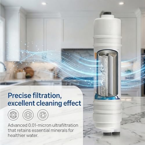 2-Pack 10 x 2.6 inch 0.01 Micron UF ultrafiltration Membrane Replacement cartridges, Universal Quick-Connect Water cartridges, Suitable Household Drinking Water - Image 3