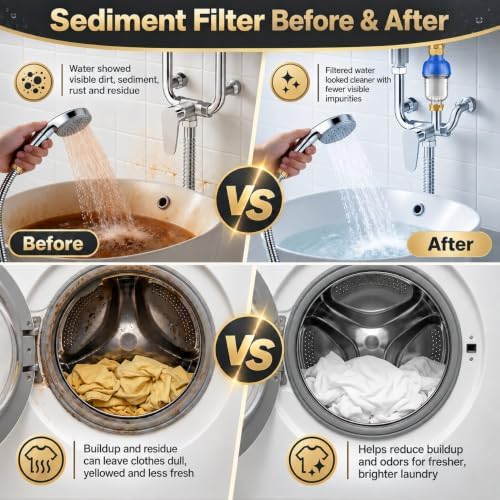 Washing Machine Water Filter 2 Pack, 40 Micron Reusable Sediment Filter - Image 4
