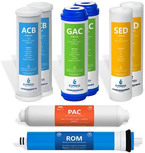 Express Water Reverse Osmosis Replacement Filter Set, 1-Year, 8 Filters by ExpressWater