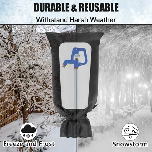 28'' x 15'' Large Faucet Cover for Winter, Outdoor Hydrant Covers Freeze Protection, Waterproof Faucet Sock for Spigot Garden Lawn Yard Farm Bibb Pipe - Image 5