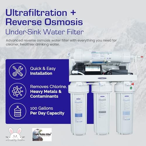Crystal Quest Thunder Reverse Osmosis Water Filter System - 12 Stages Ultrafiltration- Under Sink Reverse Osmosis - Complete Installation Kit - 100 GPD RO Water Filtration System (with Pump) - Image 2
