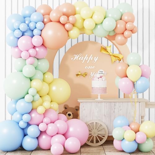 APLANET Pastel Balloons Different Sizes 18 12 10 5 Inch, Latex Party Balloons for Easter Themed Birthday Wedding Baby Shower Party, Grad Anniversary Supplies, Arch Kit Decoration, 150pcs by ZJHAI