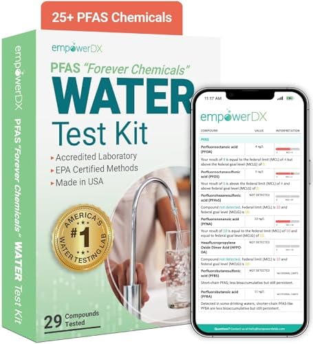 empowerDX PFAS Water Test | All Drinking Water | 25+ Forever Chemicals Tested Like PFOA & PFOS | Easy, At-Home Kit, All Fees Included | EPA & NELAP Certified | Results in 5 Days by empowerDX
