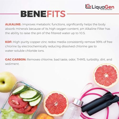 LiquaGen Triple Countertop Water Filtration System – Alkaline, ORP, 0.5 Micron Carbon Block, Fluoride Filter | No Waste Water | Portable Water Purifier for Home, RV, Apartment (Tinted Clear) - Image 5
