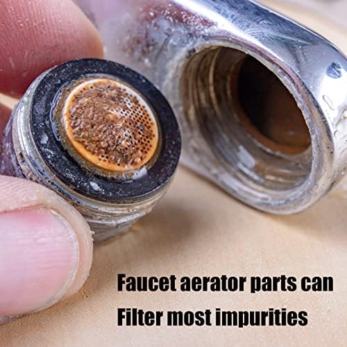 Faucet Aerator with Gasket Flow Restrictor Insert Bathroom Faucet Aerator Replacement Parts 10 pcs Stainless Steel and 10 pcs Green - Image 6