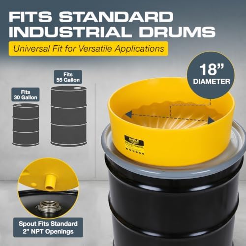 Eagle Drum Funnel for 30 and 55 Gallon Drums, Yellow - Image 5