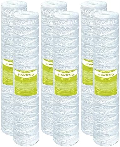 5 Micron Whole House Water Filter Cartridge, 20" x 4.5", 6-Pack by MewMore