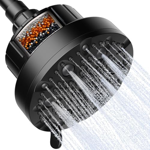OFFO Filtered Shower Head, 20 Stage Shower Filter Head for Hard Water with Pause Mode, 9 Modes High Pressure Shower Head with Filter for Remove Chlorine and Harmful, Matte Black by OFFO
