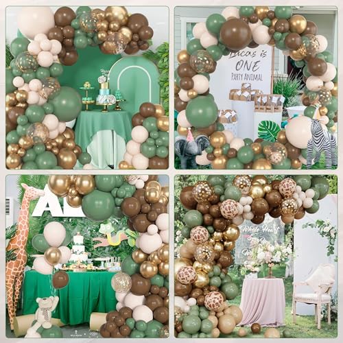 Amandir 153pcs Sage Green Brown Balloon Garland Arch Kit Different Sizes - Image 6