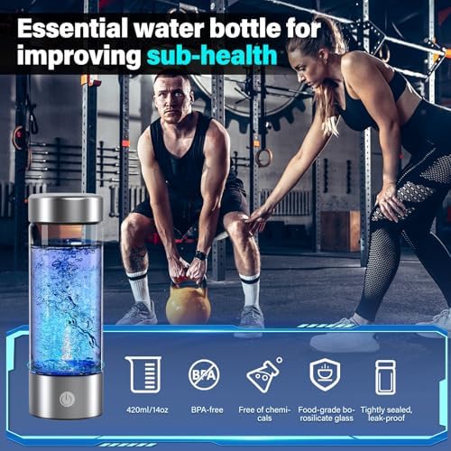 14 oz Portable Hydrogen Water Bottle Generator with PEM-SPE Technology, USB Rechargeable Hydrogen Water Ionizer Cup, Produces up to 3000 ppb Hydrogen in 3 Minutes for Home, Gym, Office & Travel - Image 6