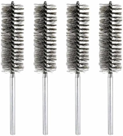 HARFINGTON 4pcs Wire Bore Brush 8 x 1-1/4" 5/16 Inch Shank Stainless Steel Bristles Cleaning Brush for Clean Car Part Tube Kitchen Garage by HARFINGTON