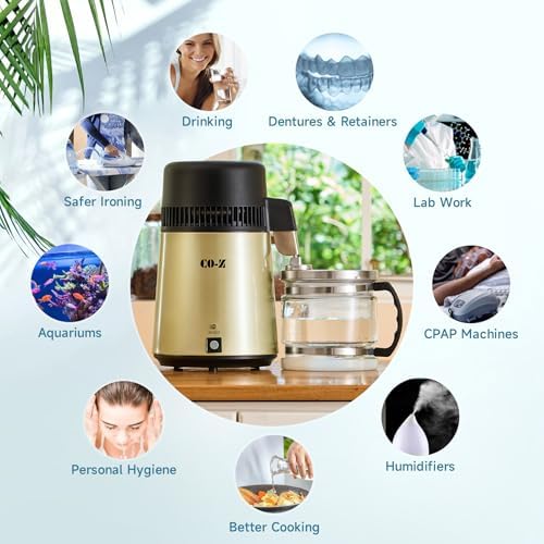 CO-Z Water Distiller, Stainless Steel Distilling Pure Water Machine for Home Countertop Table Desktop, 4L Distilled Water Making Machine, 4 Liter Water Purifier to Make Clean Water for Home - Image 6
