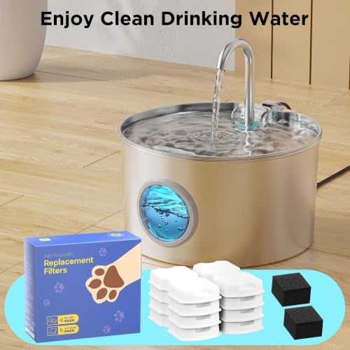 GIOTOHUN 24 Cat Water Fountain Filter: 12 Filters & 12 Sponges - Image 4