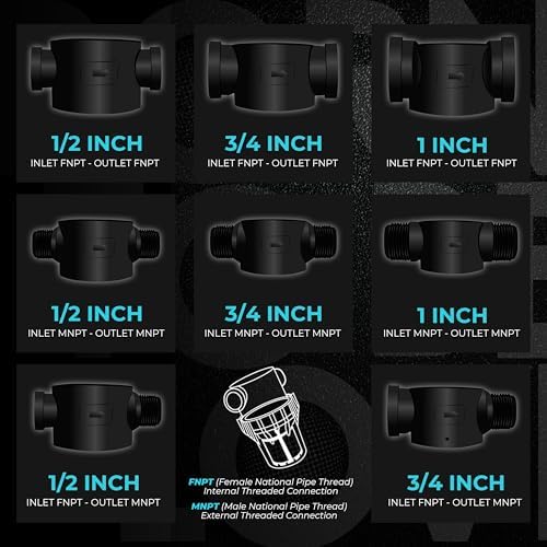 Inline Water Filter – 3/4" FNPT to MNPT, Fine Mesh Sediment Filter with Crystal Resin Balls for Whole House, Under Sink, Shower, Washing Machine, Garden Hose, Tap – Reusable Pre-Filter Strainer - Image 3